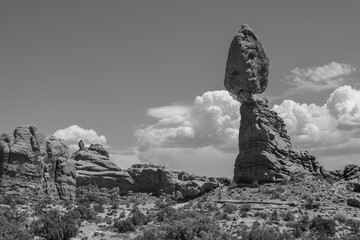 Black and White Arches National Park Balanced Rock