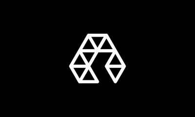 Abstract hexagon shape letter A logo