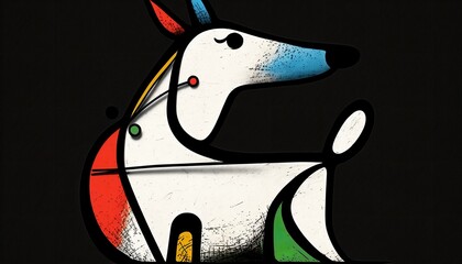 Dog in abstract simple style