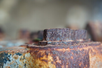 Old rusty parts of a machine, iron