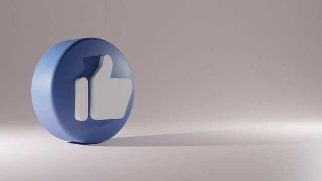 Button with animated 3D thumbs up icon. A mouse cursor clicking on the button to like a post or video.