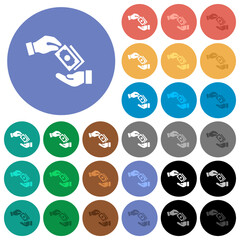 Salary round flat multi colored icons