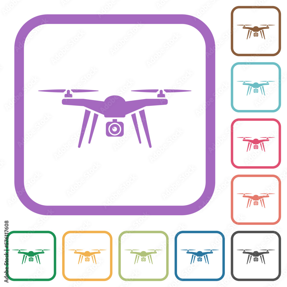 Poster drone quadcopter simple icons
