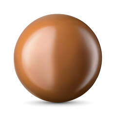 Chocolate ball candy with toy inside isolated on the white background.