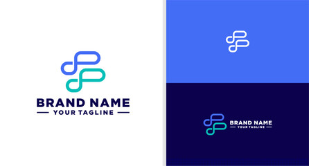 LETTER F LOGO UNIQUE LINE TECHNOLOGY SIMPLE EDITABLE
