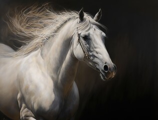 Horse in oil painting