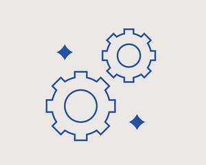Concept of gears vector illustration in a flat style. 
