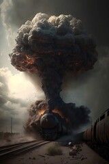 Generative AI

train crash explosion with black cloud of toxic fumes and waste