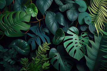 leaves background created with Generative AI technology