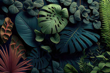 leaves background created with Generative AI technology