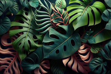 leaves background created with Generative AI technology