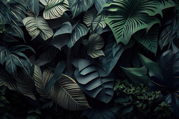 leaves background created with Generative AI technology