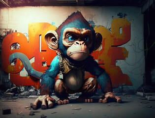 Monkey in graffiti art