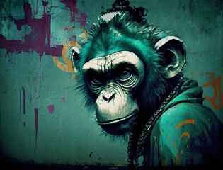 Monkey in graffiti art