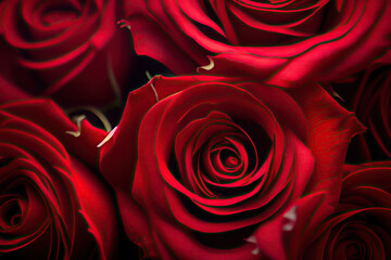 red rose on black background created with Generative AI technology