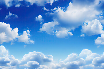 Naklejka na ściany i meble blue sky with clouds created with Generative AI technology