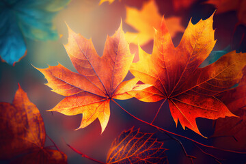 autumn leaves as theme created with Generative AI technology