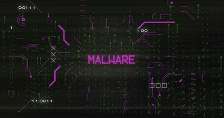 Composition of online security warning text and data processing on screen