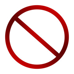 stop sign icon in red gradient. Red gradient Forbidden .red warning Prohibition 
Icon Circle with a slash