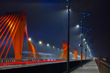 south bridge in riga at night