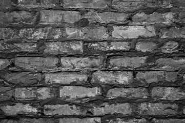 old gray brick wall close-up