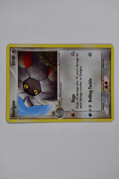 Pokemon trading card, Shelgon.