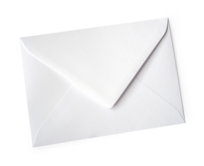 White postal envelope isolated