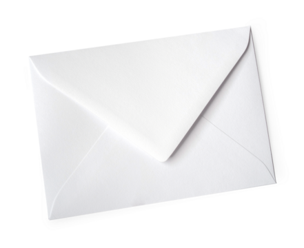 White postal envelope isolated