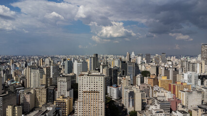 Vista aérea da região de Santa Cecília, região central de São Paulo.
