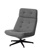 Furniture Swivel easy chair Attractive timeless design seat gray-black textile Comfort Cozy Furnishing element Relax  Home Office Isolated on white background