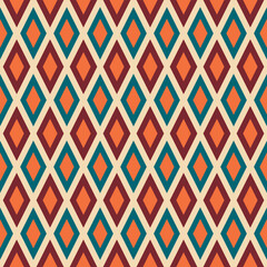 Aesthetic mid century printable seamless pattern with retro design. Decorative 50`s, 60's, 70's style Vintage modern background in minimalist mid century style for fabric, wallpaper or wrapping