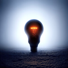 Black light, light bulb - generative AI illustration