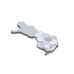Finland political map of administrative divisions - regions and one autonomous region of Aland. 3D isometric blank vector map in shades of grey.