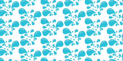 Blue funny water drops. World water day. Pattern background.