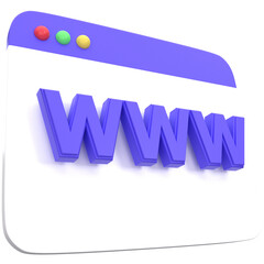 3d website domain icon, for UI, poster, banner, social media post. 3D rendering