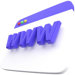 3d website domain icon, for UI, poster, banner, social media post. 3D rendering