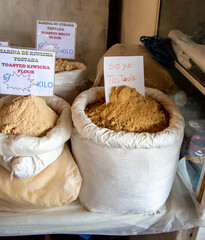 soya tostada powder at a market 