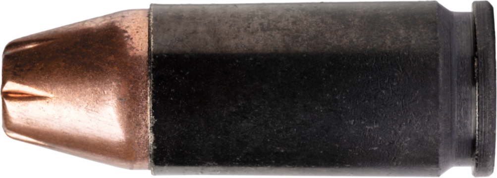 9 mm semi auto pistol ammo with black case