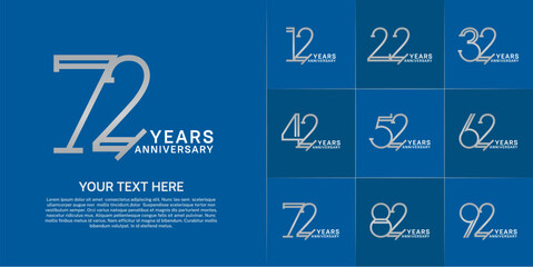 set of anniversary logotype silver and white color for special celebration event