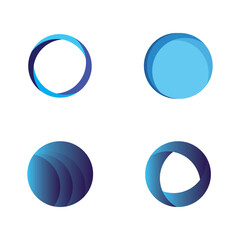 Set of Circle abstract icon logo free vector