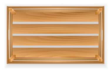 wooden boxes realistic isolated on white - 3d illustration