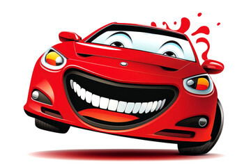 Cute and funny car caracter, Generative AI
