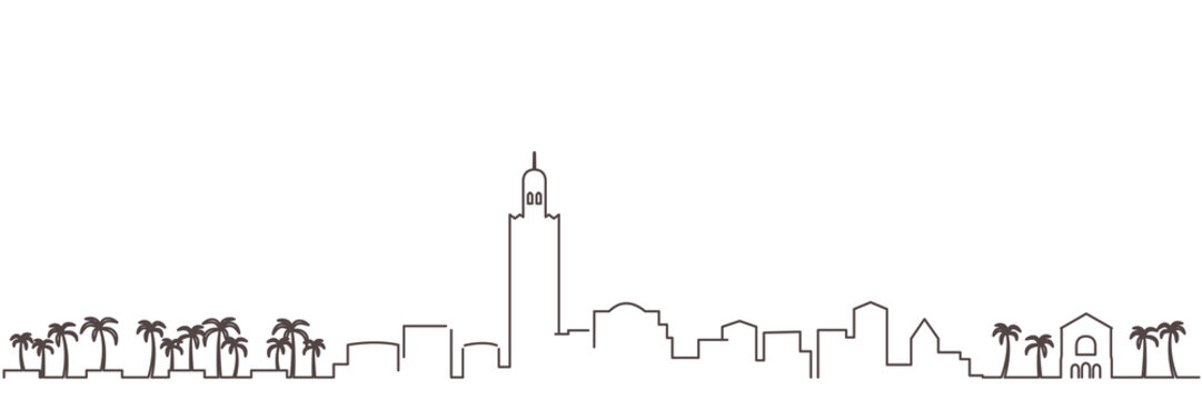 Marrakesh Dark Line Simple Minimalist Skyline With White Background © pabloprat