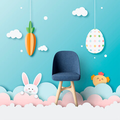 easter bunny with easter eggs