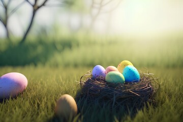 Nest with Easter Eggs