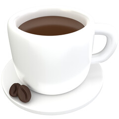 3d coffee cup illustration, for UI, poster, banner, social media post. 3D rendering