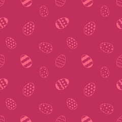 Easter Eggs with seamless ornament pattern, Vector.