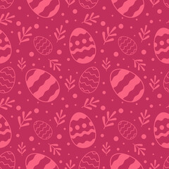 Easter Eggs with seamless ornament pattern, Vector.