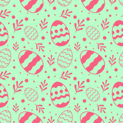 Easter Eggs with seamless ornament pattern, Vector.