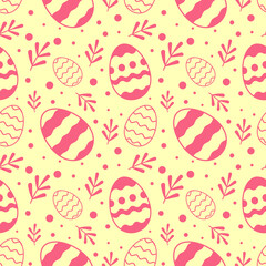 Easter Eggs with seamless ornament pattern, Vector.